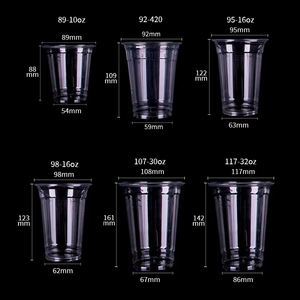 Gobelets jetables écologiques en plastique <span class=keywords><strong>PET</strong></span> transparent de 8 oz, 12 oz, 16 oz, avec couvercle plat de 90 mm de diamètre, vente en gros, impression personnalisée du logo, sac - Product Image 6