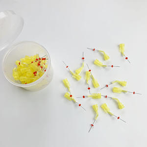 เข็มฉีดน้ำยาทำความสะอาดรากฟัน LIONS แบบสองรู ขนาดเส้นผ่านศูนย์กลาง 0.<span class=keywords><strong>3</strong></span> มม. สีเขีย<span class=keywords><strong>ว</strong></span>/เหลือง ขนาด 21 มม./25 มม. แบบโค้งงอสำเร็จรูป สำหรับการรักษาทางรากฟัน ระดับ Class I Medical - Product Image 3