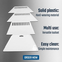 Spatule industrielle flexible en plastique blanc pour le lissage du papier peint, avec manche en PVC, pour l'application d'adhésifs