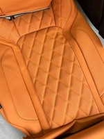 Sarung Jok Mobil Kulit Nappa Oranye Kustom untuk Lexus LX570