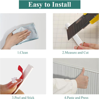 Moulures murales modernes en PVC souple autocollantes pour crédences de cuisine, bords de carrelage et décoration murale