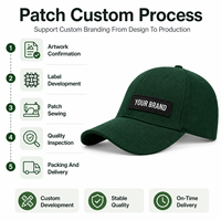 Op maat gemaakte geweven label patch baseball cap stof badge logo katoen pet voor modemerk merchandise groothandel