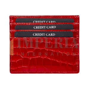 Tarjetero de Cuero de Cocodrilo con Bloqueo RFID, Ultra Delgado, con Clip, para Tarjetas de Crédito e Identificación, Personalizable con Logotipo - Product Image 1