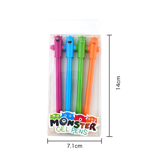 ปากกาเจลลายมอนสเตอร์น่ารัก ปลอกพลาสติก PU พร้อมโลโก้สั่งทำ MOQ ต่ำ หัวปากกา 0.5 มม. หมึกปลอดภัยต่อสิ่งแวดล้อม สำหรับงานโฆษณา - Product Image 2