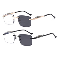 Gafas Fotocromáticas con Protección Anti Luz Azul, sin Montura, para Computadora, Rectangulares, para Exteriores, UV400, para Hombre y Mujer