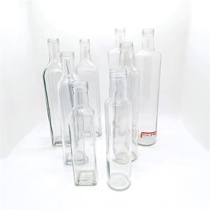 250ml 500ml 750ml 1l Bouteille en verre carrée ou ronde de luxe pour huile de cuisson et huile d'olive avec couvercle en métal Bouteille en verre - Product Image 5