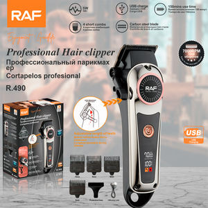 Recortadora de <span class=keywords><strong>Barba</strong></span> Dorada con Pantalla LED Modelo Nuevo RAF R.490 con 4 Peines Cortos, Recortadora de Pelo Eléctrica Inalámbrica para Hombre - Product Image 2