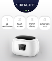 GT SONIC Pembersih Ultrasonik Elektrik Portabel 43KHz 35W Timer Digital Kapasitas 600ml Bahan Stainless Steel untuk Rumah Tangga, Perhiasan, dan Peralatan Gigi