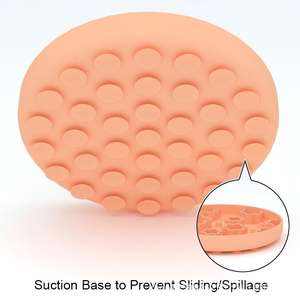 Platos de Alimentación Lenta para Mascotas, Ecológicos, de Silicona de Grado Alimenticio, Forma Redonda, Diseño Elegante, Patrón Sólido, Impermeables, y Tapete Antideslizante - Product Image 4