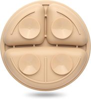 Assiettes pour tout-petits en silicone sans BPA, lot de 3, base à ventouse divisée, assiette antidérapante pour bébé, sans danger pour le micro-ondes, la lave-vaisselle et le congélateur