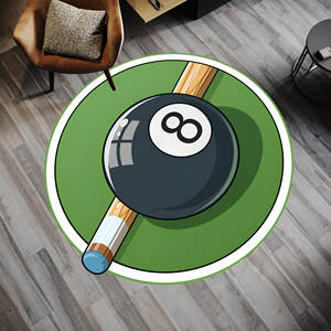 <span class=keywords><strong>Tapis</strong></span> rond en laine douce imprimé sur mesure, numéro 8, pour salon, décoration, <span class=keywords><strong>tapis</strong></span> de <span class=keywords><strong>billard</strong></span> <span class=keywords><strong>noir</strong></span> - Product Image 2