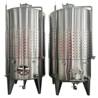 Cuve de fermentation de vin en acier inoxydable de 1500 L pour vignobles, fermentateur industriel de vin rouge avec chemise de refroidissement et CIP
