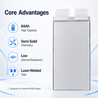 Sel Baterai Lipo Pouch Daya Tinggi 3.7v 64000mah untuk Drone dan Penyimpanan Energi Mobil Listrik