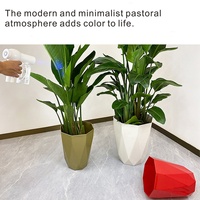 Pot de fleurs en forme de diamant |   Design géométrique moderne |    Vase de sol en plastique pour l'intérieur et le jardin, diamètre 32xH40CM