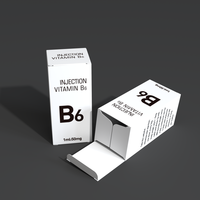 Boîte d'emballage personnalisée pour flacon d'injection de nutriments, boîte en papier pour flacon de médicament liquide avec insert, boîte pour injection de vitamine B6