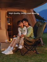 Chaise longue de camping pliable et inclinable, avec coussin épais et rembourré, comme un canapé, chaise portable pour pique-nique, plage, jardin