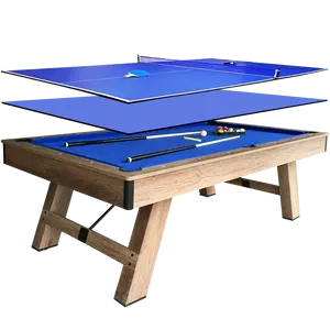 工厂销售9英尺3合1多功能游戏桌，带斯诺克台球桌、乒乓球和会议桌顶级俱乐部台球