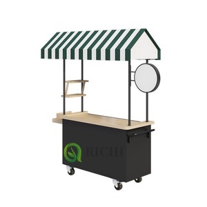 Chariot de vente organisé par camion de nourriture de chariot poussoir de grande capacité pour des affaires de barre de jus de smoothie de boisson - Product Image 6