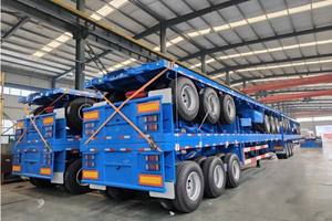 Remolque de Plataforma Plana de 2/3 Ejes y 12.5 Metros, Semirremolque de Plataforma para Contenedores de 20/40 Pies - Product Image 3