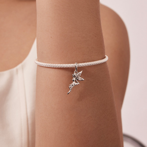 Pendentif féerique plaqué argent avec ailes en zircon marquise, breloque à thème pour cadeau unisexe - Product Image 6