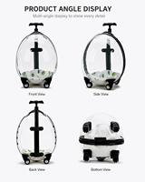 Chariot de transport pour animaux de compagnie transparent à roulettes, grande capacité, étanche, portable, pour chat, approuvé par les compagnies aériennes, rigide
