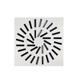 Airconditioning Ventilatie Verstelbare Vierkante Stalen <span class=keywords><strong>Swirl</strong></span> Plafond Air <span class=keywords><strong>Diffuser</strong></span> Met 36 Zwart Deflector Blades - Product Image 1