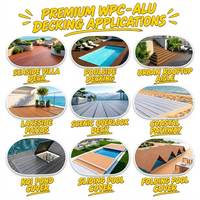 Planche de terrasse extérieure en aluminium à grain de bois PE écologique, imperméable et antidérapante, revêtement de sol en plastique et aluminium pour balcon et jardin