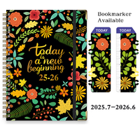 Vente en gros de planificateur de cahier à spirale doré papier de haute qualité avec signet gratuit plusieurs modèles pour planificateur d'organisation