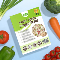 Riz de Konjac Séché Coloré Premium, Aliment Diététique Sans Gluten, Riz Instantané Prêt à Manger, Marque Privée