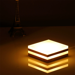 Crystal Ball <strong>Diffuser</strong> LED Night Light Wooden Base With Solid Wood Square Base Display Stand for Aroma Light Display - Product Image 2