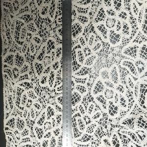 Tela nupcial de encaje blanco 2023 tela de encaje de red con cuentas de palabra a mano para vestido de novia - Product Image 2