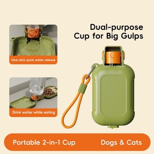 Bouteille d'eau portable pour animaux de compagnie, économique, pour chat et chien, écologique, facile à nettoyer, 2 en 1, gamelle et bouteille pour chat - Product Image 3