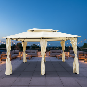 ศาลาพักผ่อนกลางแจ้ง <span class=keywords><strong>YOHO</strong></span> OUTDOOR ขนาด 3x4x2.7 เมตร ดีไซน์สไตล์มิดเซ็นจูรี่ โครงเหล็กกันสนิม พร้อมหลังคาผ้าใบ สำหรับสวนและลานบ้าน - Product Image 2