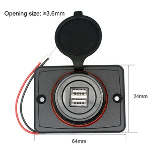 Chargeur USB double 4,8A pour train, tram, marine, DC 12-24V, port de charge USB pour siège de voiture, bus, montage sur panneau pour bateau, train, voiture, bus, tram - Product Image 2