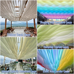 Cortina de gasa de moda para techos de bodas, decoración para restaurantes, alojamientos, hoteles, exteriores y zonas costeras. - Product Image 6