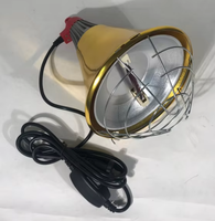 Lampe chauffante infrarouge industrielle dorée pour poulailler, résistante à l'humidité, réglable, pour usage agricole