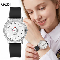 Jam Tangan Anak GEDI 23003 Motif Kartun dengan Tali Silikon Lembut, Tahan Air dan Tahan Guncangan, Jam Quartz untuk Siswa Sekolah Dasar