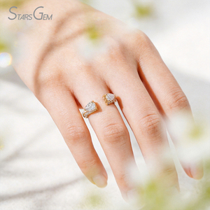 แหวนเพชรทรงหยดน้ำ 1.04 กะรัต 4*6 มม. จาก Starsgem เพชรเลี้ยงในห้องปฏิบัติการ (สี D) ทองคำแท้ 18K ดีไซน์หรูหราสำหรับทุกเพศ เหมาะสำหรับสวมใส่ทุกวัน - Product Image 2