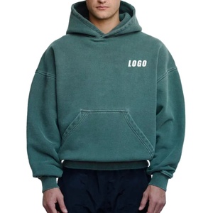 Sweat à capuche oversize en coton 100% de qualité supérieure, 400 g/m², avec logo personnalisé, style streetwear, lavage à l'acide, coupe ample, pour homme - Product Image 5
