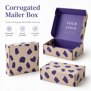 Cajas de Cartón Corrugado Personalizadas en Beige y Morado Premium con Forro Interior Personalizado para Empaque de Boutique - Product Image 2