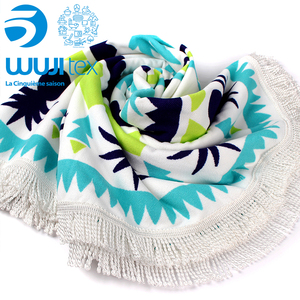 Toalla de playa con estampado reactivo de borlas GRS de estilo europeo personalizable Manta de playa tropical Técnicas lisas de punto - Product Image 4