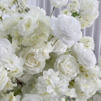 DKB Nouvelle Fleur Artificielle Blanche Personnalisée Usine de Vente en Gros Boule de Fleurs Blanches en Rose Vente en Gros Boule de Fleurs Artificielles en Mousse