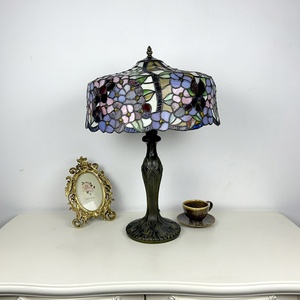 Lámpara de Techo Tiffany de 16 Pulgadas, Estilo Europeo, Vidrio con Diseño, LED, Hecha a Mano, con Cuentas de Flores, para Sala de Estar, Simple y Flexible, Longhuijing - Product Image 3