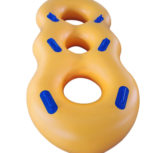 Hot bán biểu tượng tùy chỉnh màu vàng ba người dành cho người lớn Giải trí ống không khí <span class=keywords><strong>Inflatable</strong></span> nổi công viên nước trượt ống với xử lý - Product Image 5