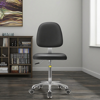 Chaise pivotante en cuir durable antistatique ESD pour laboratoire, mobilier commercial, bureau, école, hôpital, entrepôt, atelier, moderne, en métal