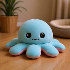 Peluche pieuvre réversible 19 cm pour animaux de compagnie, jouet en peluche doux - Product Image 3