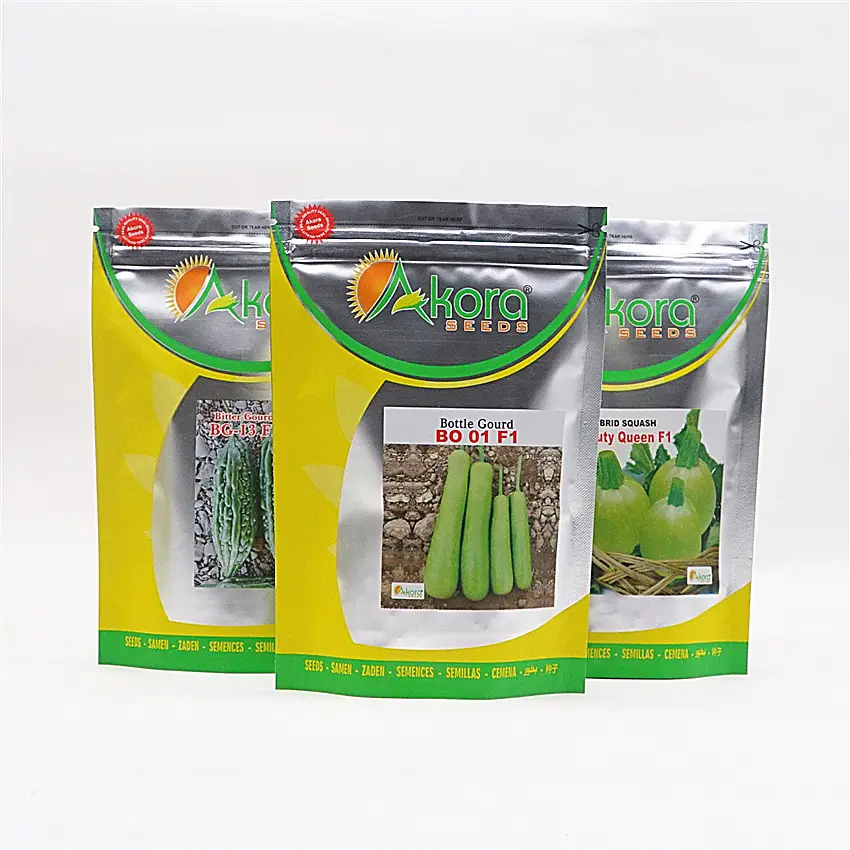 Emballage de pochette en plastique ziplock de qualité alimentaire réutilisable personnalisé pour collation sac d'emballage alimentaire emballage de graines