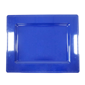 <span class=keywords><strong>Assiette</strong></span> de présentation rectangulaire en <span class=keywords><strong>plastique</strong></span> perlé pour mariages, vaisselle et plats - Product Image 2