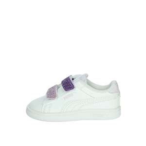 Zapatillas Puma para Niña Blancas y Moradas con Cierre de Velcro, Calzado Casual - Product Image 1