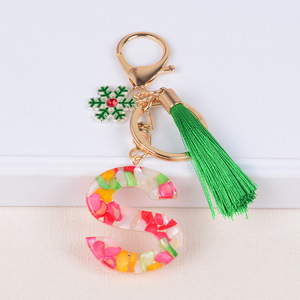 Porte-clés en alliage à pampilles photo numérique, combinaison bicolore, lettres de l'alphabet, pendentif de sac pour femme, personnalisé, très vendu - Product Image 3
